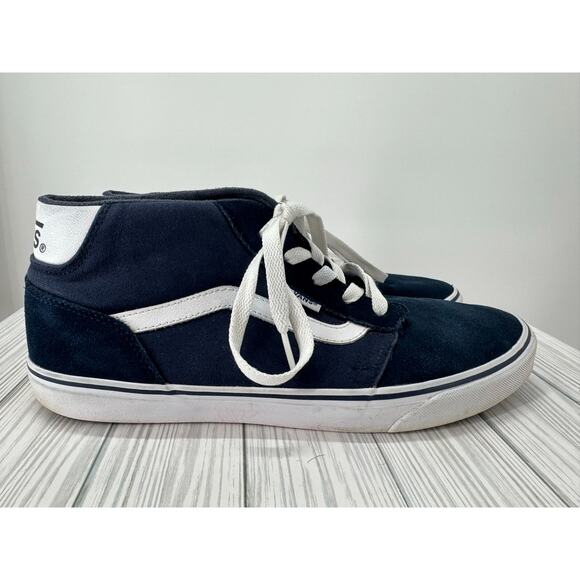 Vans Classic Mid Top Champion Sneakers Men's 13 Blue White Lace-Up Skate Shoes - Picture 8 of 10